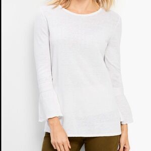 Talbots romantic bracelet bell sleeve sweater linen old money minimalist coastal